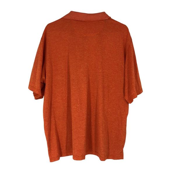Men’s Collared 3 Button Pullover Shirt Vibrant Heathered Orange, Silky  SZ XL - Picture 2 of 5